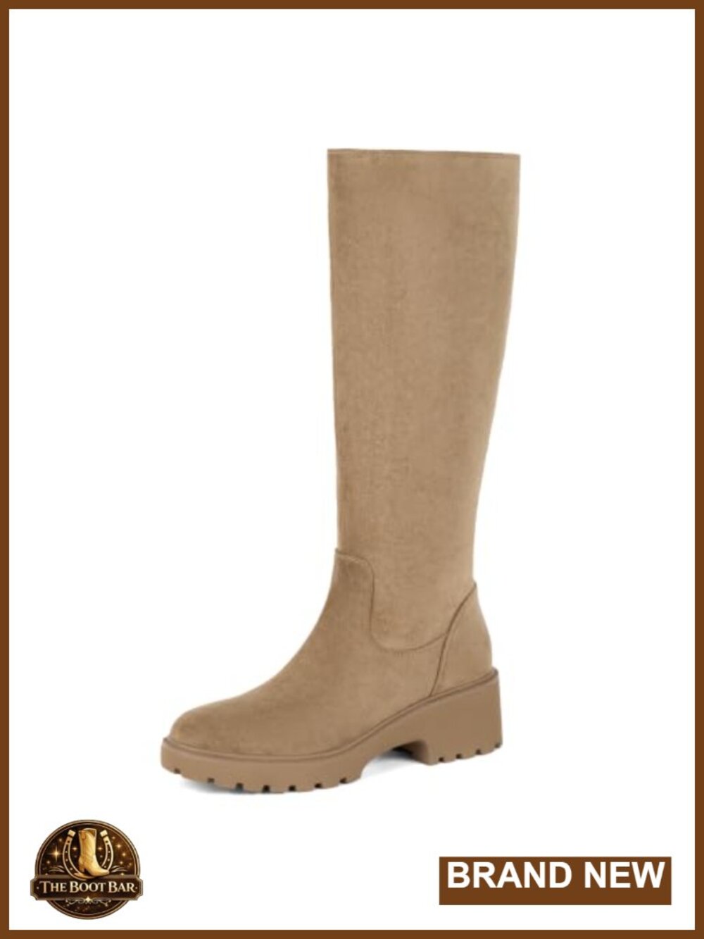 Faux Suede Knee High Wedge Boots Platform Round Toe Tall Boots